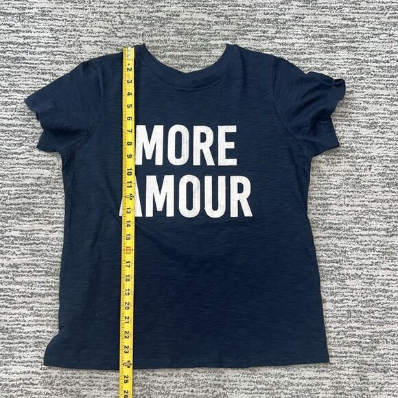 NWT Cinq a Sept More Amour Rhinestone Graphic Tee Navy XS - Picture 5 of 10